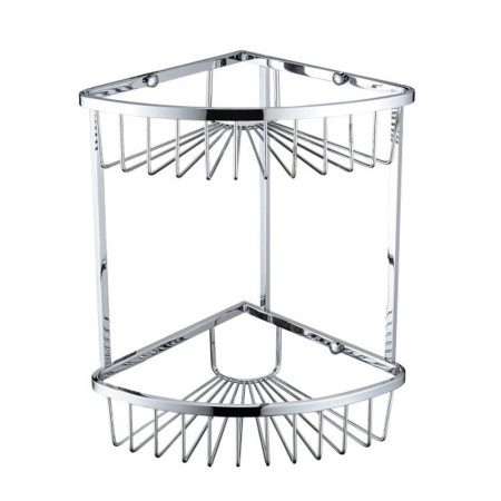 COMPBASK06C Bristan Two Tier Corner Fixed Wire Basket (1)