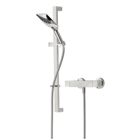 Bristan Vertico Thermostatic Exposed Bar Valve with Adjustable Riser and Multi Function Handset Chrome