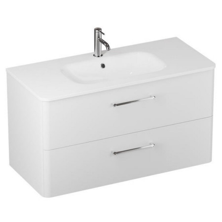 Britton Camberwell 1000mm Frosted White Double Drawer Unit