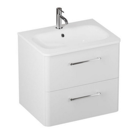 Britton Camberwell 600mm Frosted White Double Drawer Unit