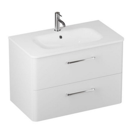 Britton Camberwell 800mm Frosted White Double Drawer Unit