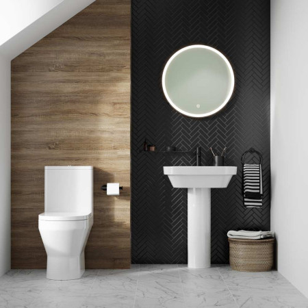 Britton Curve2 Rimless Close Coupled WC and Cistern Wood Lifestyle