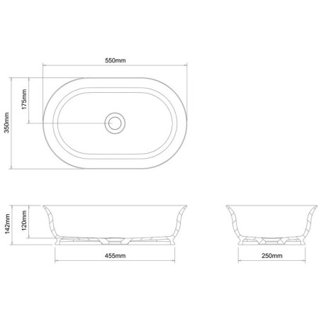 B11ECS Britton Florenza Basin Line Drawing