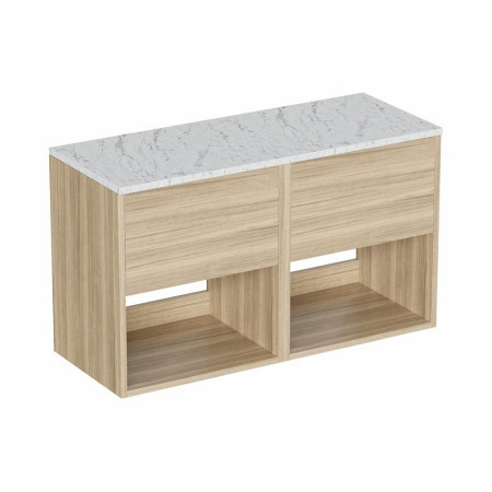 Britton Hackney Cherry Wood 1000mm Wall Hung Vanity Unit with Worktop