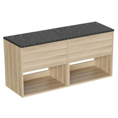 HK6000DCYX2/HK1210 Britton Hackney Cherry Wood 1200mm Wall Hung Vanity Unit with Worktop (2)