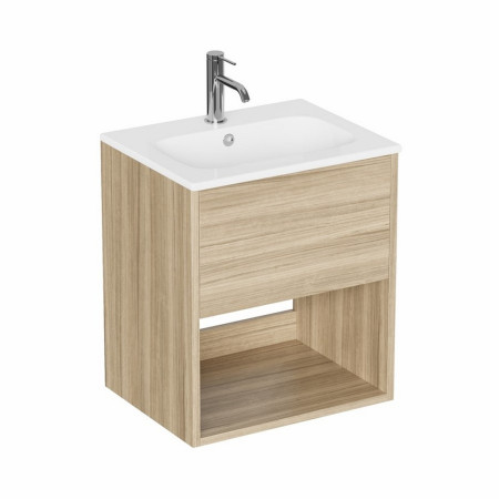 HK5000DCY Britton Hackney Cherry Wood 500mm Wall Hung Vanity Unit with Basin