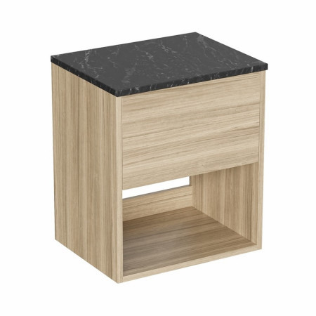 HK5000DCY/HK5100 Britton Hackney Cherry Wood 500mm Wall Hung Vanity Unit with Worktop (2)
