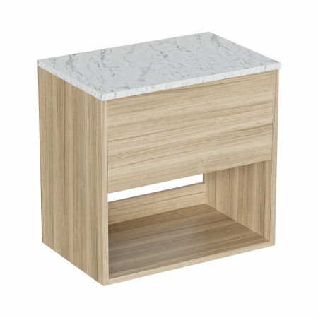 Britton Hackney Cherry Wood 600mm Wall Hung Vanity Unit with Worktop