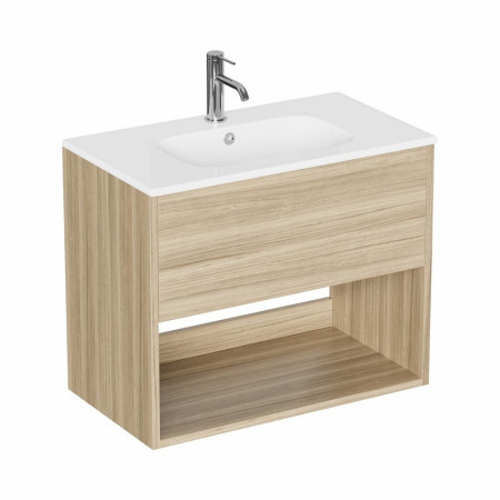 HK7000DCY Britton Hackney Cherry Wood 700mm Wall Hung Vanity Unit with Basin