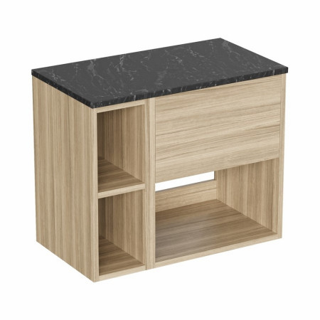 HK5000DCY/HK2056CY/HK7100 Britton Hackney Cherry Wood 700mm Wall Hung Vanity Unit with Worktop & Shelf Unit (2)