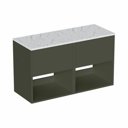 Britton Hackney Earthy Green 1000mm Wall Hung Vanity Unit with Worktop