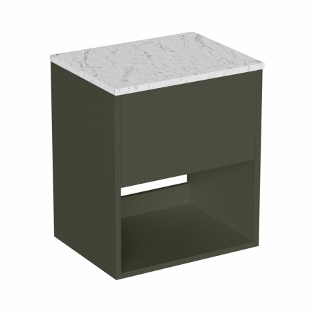 Britton Hackney Earthy Green 500mm Wall Hung Vanity Unit with Worktop