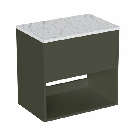 Britton Hackney Earthy Green 700mm Wall Hung Vanity Unit with Worktop