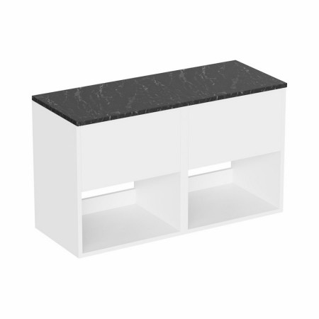 HK5000DWGX2/HK1010 Britton Hackney Gloss White 1000mm Wall Hung Vanity Unit with Worktop (2)