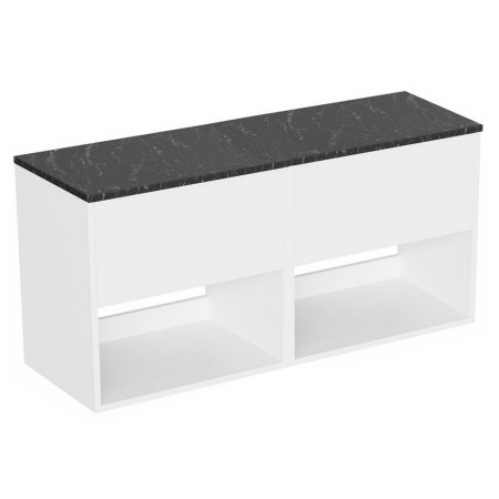 HK6000DWGX2/HK1210 Britton Hackney Gloss White 1200mm Wall Hung Vanity Unit with Worktop (2)