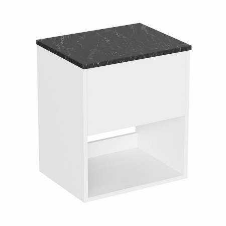 HK5000DWG/HK5100 Britton Hackney Gloss White 500mm Wall Hung Vanity Unit with Worktop (2)