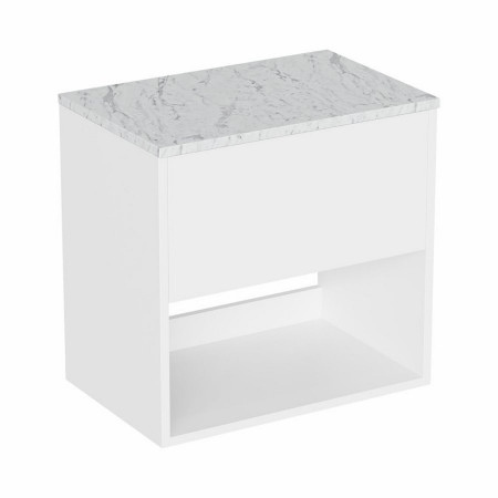 HK6000DWG/HK6100 Britton Hackney Gloss White 600mm Wall Hung Vanity Unit with Worktop (1)