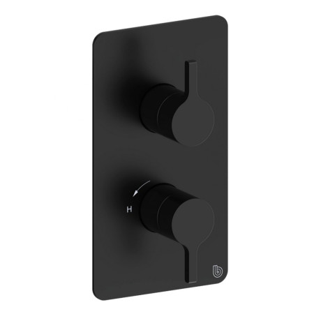 Britton Hoxton 2.0 Matt Black Thermostatic Shower Mixer with Diverter