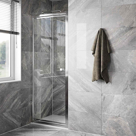 HXIDSC0700 Britton Hoxton 6 Chrome 700mm Infold Shower Door Lifestyle