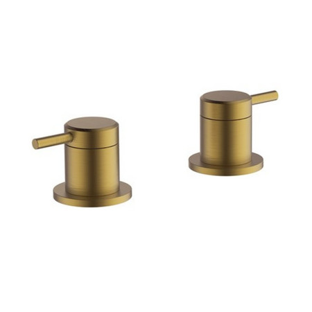 HOX.025BB Britton Hoxton Deck Mounted Panel Valves Brushed Brass