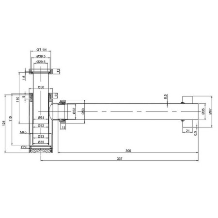 W13 Britton Round Bottle Trap Line Drawing