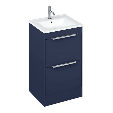 Britton Shoreditch 550mm Floorstanding Double Drawer Unit Matt Blue