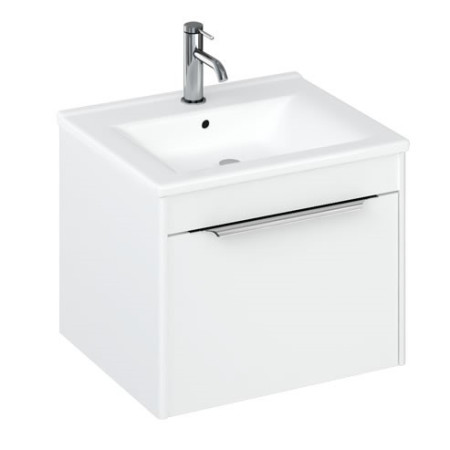 Britton Shoreditch 550mm Wall Hung Matt White Single Drawer Vanity Unit and Basin