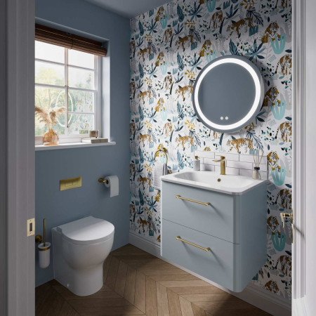 SHR056 Britton Shoreditch 600mm Circular LED Bathroom Mirror Lifestyle