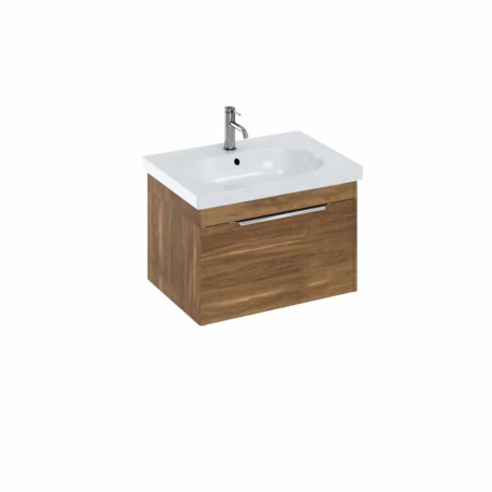 Britton Shoreditch 650mm Wall Hung Single Drawer Unit and Basin Caramel Origin Basin