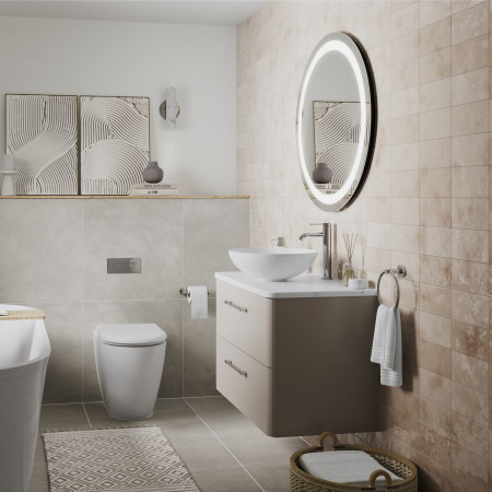 SHR057 Britton Shoreditch 800mm Circular LED Bathroom Mirror Lifestyle