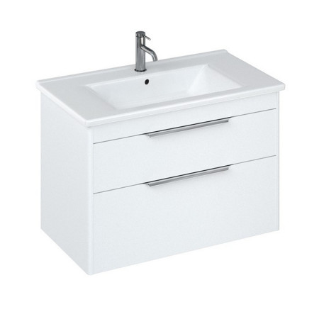 Britton Shoreditch 850mm Wall Hung Matt White Double Drawer Vanity Unit and Basin