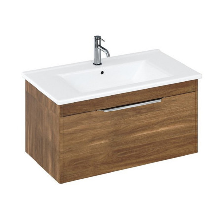 Britton Shoreditch 850mm Wall Hung Single Drawer Unit with Basin Caramel