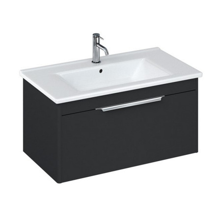 Britton Shoreditch 850mm Wall Hung Matt Grey Single Drawer Vanity Unit and Basin