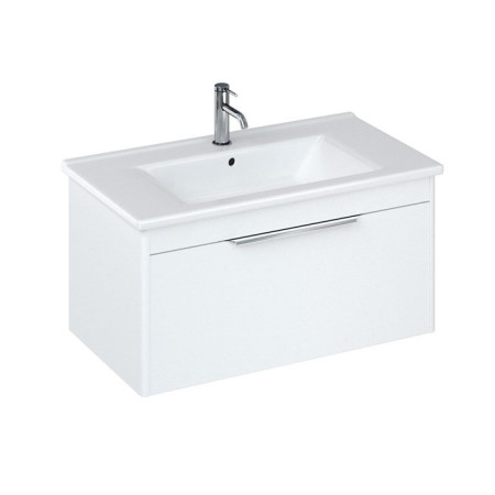 Britton Shoreditch 850mm Wall Hung Matt White Single Drawer Vanity Unit and Basin