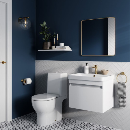 Britton Trim Close Coupled WC and Cistern with Brushed Brass Finishes