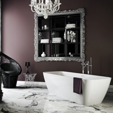 N7D Britton Vicenza Natural Stone 1790mm Freestanding Bath Bathroom Setting