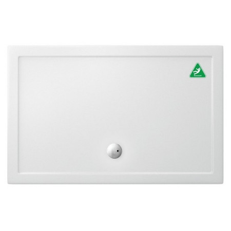 Britton Zamori 1400 x 900mm Rectangle Anti Slip Shower Tray with Central Waste Position