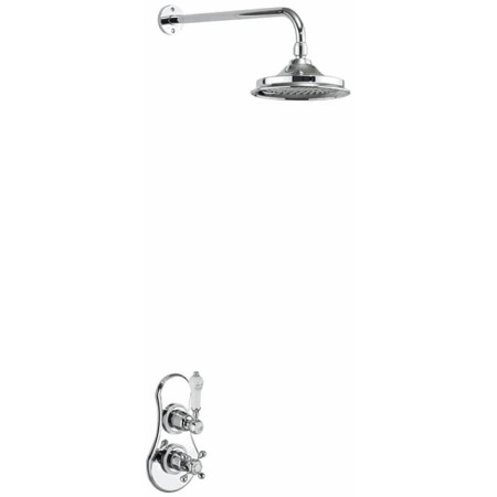 BurlingtonSevern Thermostatic Single Outlet Concealed Shower Valve with Fixed Shower Arm with 6 inch rose VF1S+V16