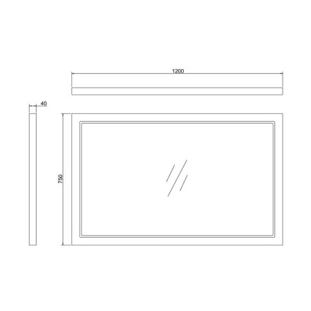 M12OW Burlington 1200mm Matt White Framed Bathroom Mirror (2)