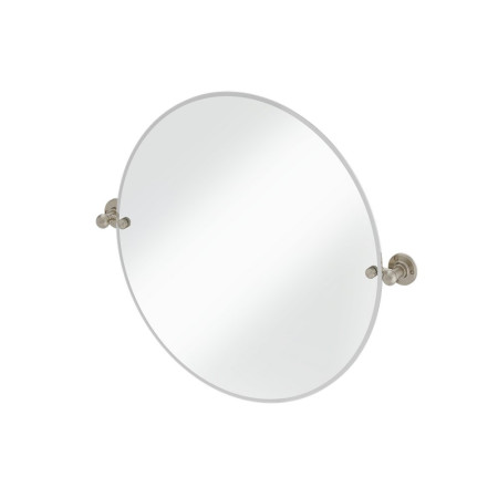 MIRRU50 Burlington 500mm Traditional Rounded Mirror with Brushed Nickel 1850 Fixings