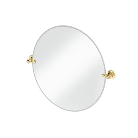 MIRRU60 Burlington 600mm Traditional Rounded Mirror with Gold 1850 Fixings