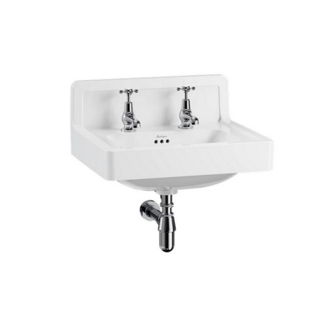 B2UP2TH Burlington 610mm Two Tap Hole Basin with Upstand