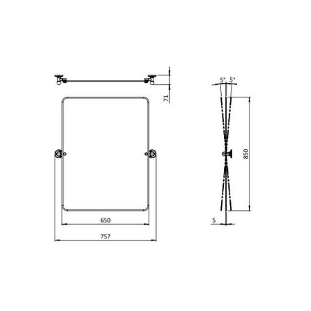 MIRRE65X85 Burlington 850 x 650mm Traditional Rectangular Mirror Line Drawing