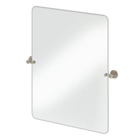 MIRRE65X85 Burlington 850 x 650mm Traditional Rectangular Mirror with Brushed Nickel 1850 Fixings
