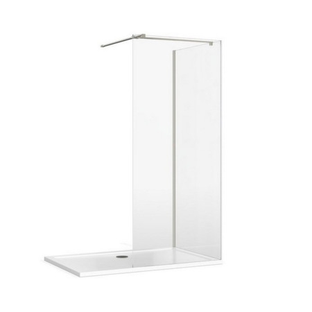 Burlington 8 1355mm Glass Corner Wetroom with T Bracing Bar in Brushed Nickel