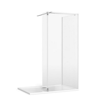 Burlington 8 655mm Glass Corner Wetroom with T Bracing Bar in Chrome with Hinge