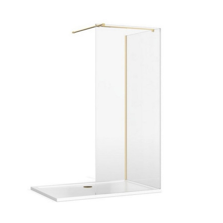 Burlington 8 1355mm Glass Corner Wetroom with T Bracing Bar in Gold