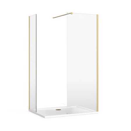 Burlington 8 Corner Walk In 855mm Glass Panel and End Panel in Gold