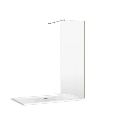 Burlington 8 Recess 655mm Wetroom Panel in Brushed Nickel