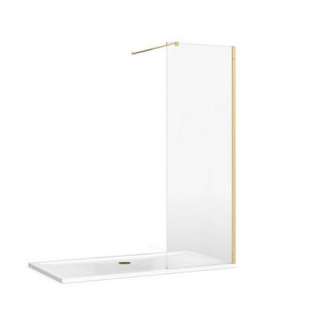 Burlington 8 Recess 855mm Wetroom Panel in Gold
